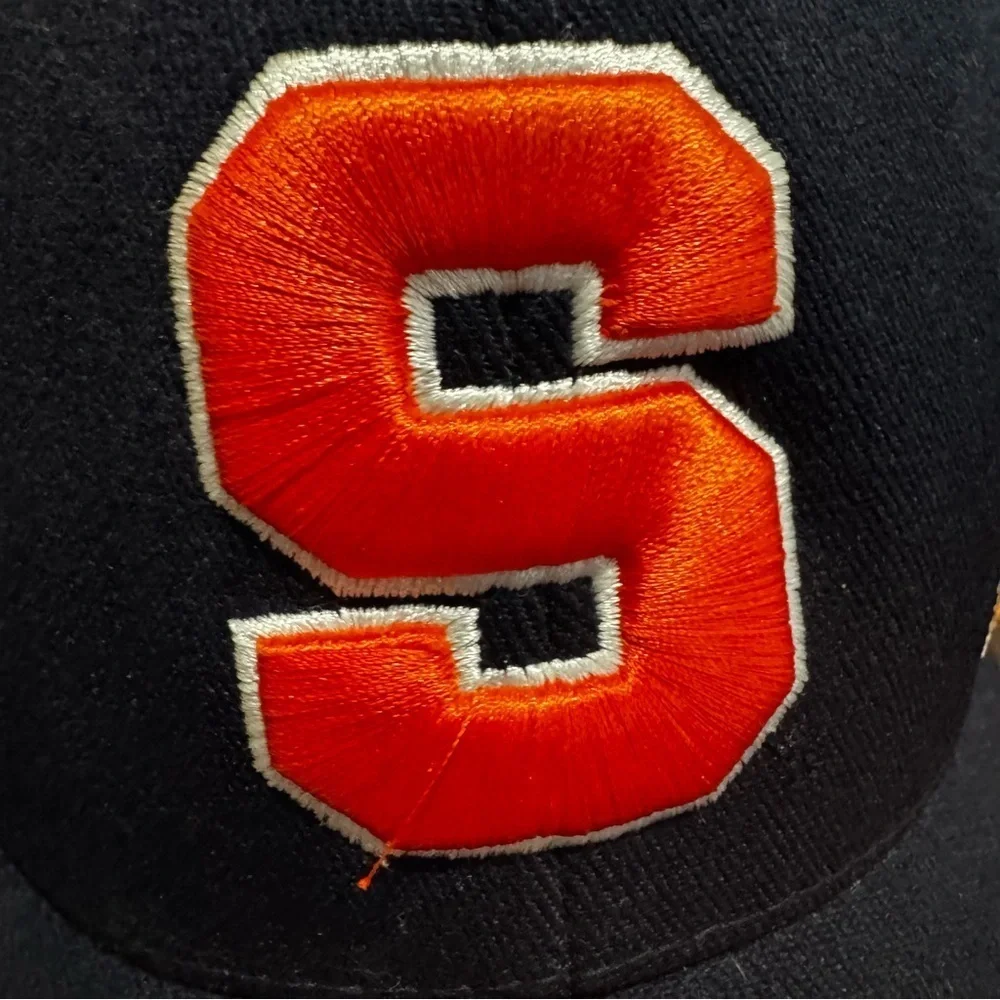 Mens Syracuse Orange Top of the World Navy Embroidered Memory Fitted Hat OSFA